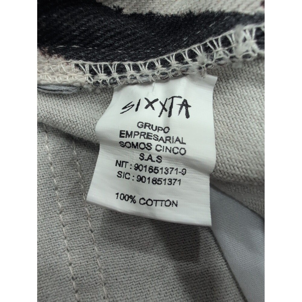 SIXXTA Fiesta Fun Maxi Wide Leg Cow Print Jeans Cowgirl Cowboy Camo Baggy Size 4 - Picture 10 of 14